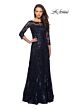 La Femme 27885 Sequin Lace Illusion Sleeves Dress