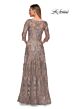 La Femme 27885 Sequin Lace Illusion Sleeves Dress