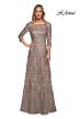 La Femme 27885 Sequin Lace Illusion Sleeves Dress