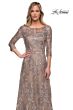 La Femme 27885 Sequin Lace Illusion Sleeves Dress