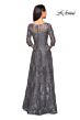 La Femme 27885 Sequin Lace Illusion Sleeves Dress