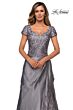 La Femme 27033 Floral Bodice Wrap Skirt Dress