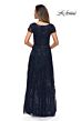 La Femme 27837 Sequin Lace Short Sleeve Dress