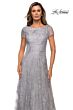 La Femme 27837 Sequin Lace Short Sleeve Dress