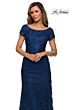 La Femme 27842 Beaded Lace Scoop Neck Dress