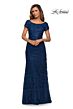 La Femme 27842 Beaded Lace Scoop Neck Dress