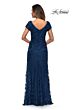 La Femme 27842 Beaded Lace Scoop Neck Dress