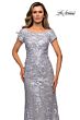 La Femme 27842 Beaded Lace Scoop Neck Dress