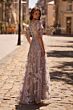 La Femme 27854 Illusion Neckline Embroidered Dress