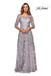 La Femme 27854 Illusion Neckline Embroidered Dress