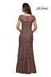 La Femme 27856 Cap Sleeve Beaded Lace Dress