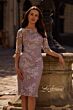 La Femme 27895 Elbow-Length Sleeve Embroidered Dress