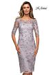 La Femme 27895 Elbow-Length Sleeve Embroidered Dress