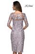 La Femme 27895 Elbow-Length Sleeve Embroidered Dress