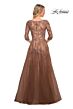 La Femme 27908 Illusion Sleeves Embroidered Dress