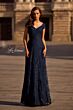 La Femme 27915 V-Neck Floral Embroidery Dress