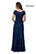 La Femme 27915 V-Neck Floral Embroidery Dress