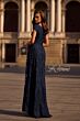 La Femme 27915 V-Neck Floral Embroidery Dress