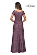 La Femme 27915 V-Neck Floral Embroidery Dress