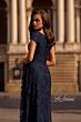 La Femme 27915 V-Neck Floral Embroidery Dress