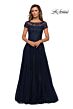 La Femme 27920 Floral Embroidery Cap Sleeve Dress