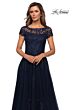 La Femme 27920 Floral Embroidery Cap Sleeve Dress