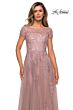 La Femme 27920 Floral Embroidery Cap Sleeve Dress