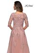 La Femme 27922 Illusion Sleeves Embroidered Dress