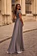 La Femme 27924 Lace Bodice Short Sleeve Dress