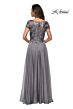 La Femme 27924 Lace Bodice Short Sleeve Dress