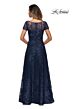 La Femme 27935 Short Sleeve Beaded Lace Dress