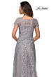 La Femme 27935 Short Sleeve Beaded Lace Dress