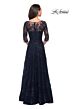La Femme 27942 Illusion Neckline Sequin Lace Dress