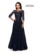 La Femme 27942 Illusion Neckline Sequin Lace Dress