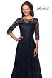 La Femme 27942 Illusion Neckline Sequin Lace Dress