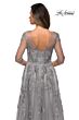 La Femme 27944 V-Back Illusion Sleeves Dress