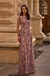 La Femme 27956 Bateau Neck Floral Dress