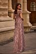 La Femme 27956 Bateau Neck Floral Dress