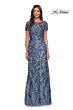 La Femme 27956 Bateau Neck Floral Dress