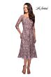 La Femme 27971 Illusion Sleeves Embroidered Dress