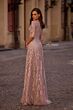 La Femme 27981 Illusion Neckline Floral Dress