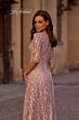 La Femme 27981 Illusion Neckline Floral Dress