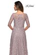 La Femme 27981 Illusion Neckline Floral Dress