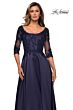 La Femme 27988 Floral Bodice Scoop Neck Dress