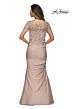 La Femme 27989 Lace Back Short Sleeve Dress