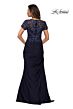 La Femme 27989 Lace Back Short Sleeve Dress