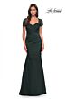 La Femme 27989 Lace Back Short Sleeve Dress