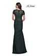 La Femme 27989 Lace Back Short Sleeve Dress