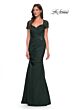 La Femme 27989 Lace Back Short Sleeve Dress
