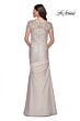 La Femme 27989 Lace Back Short Sleeve Dress